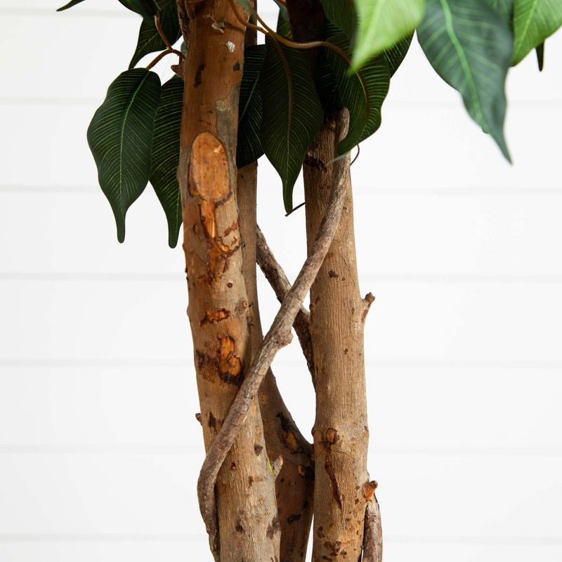 Nearly Natural 6.5-ft Ficus with Decorative Planter