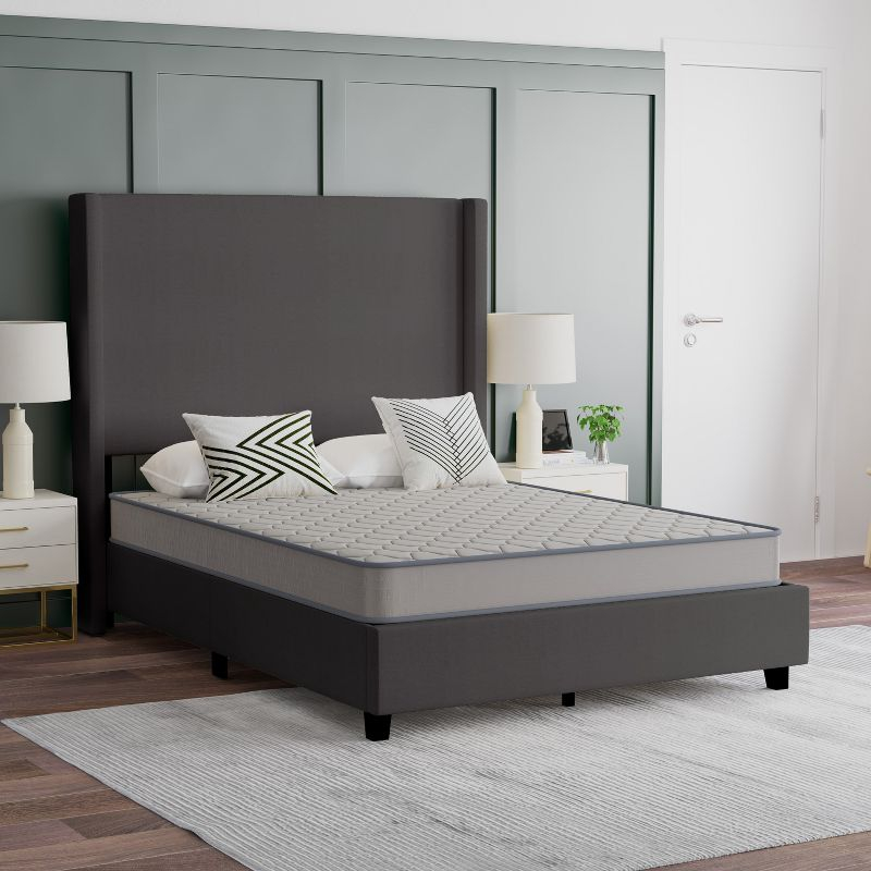 Emma and Oliver Premium Comfort 6" Full Size Medium Firm Hybrid Innerspring Mattress in a Box with Knitted Fabric Top and CertiPUR-US Certified Foam