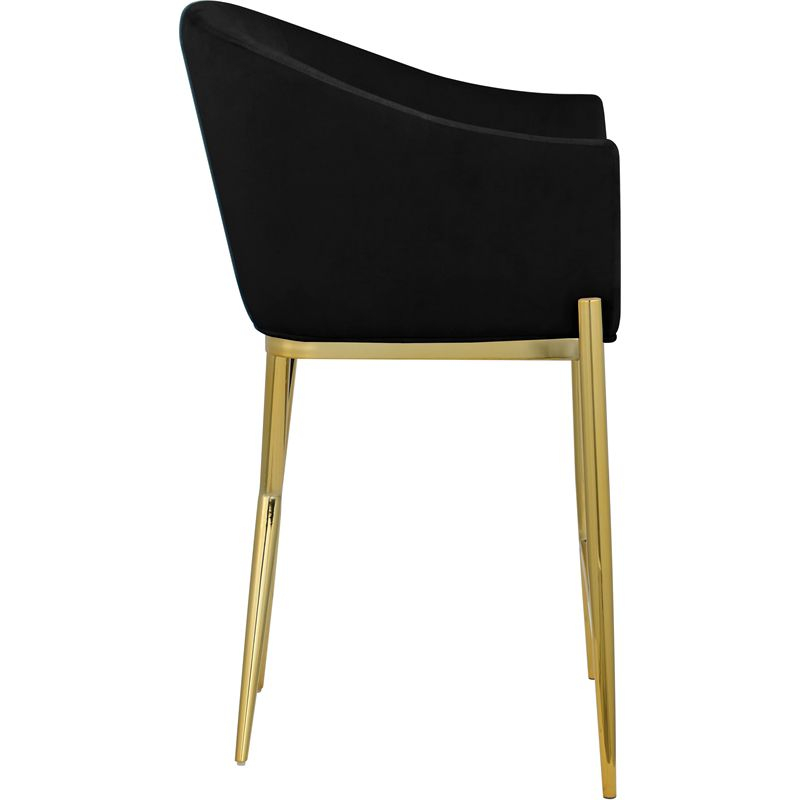 Meridian Furniture Xavier Black Velvet Counter Stool with Gold Metal Legs