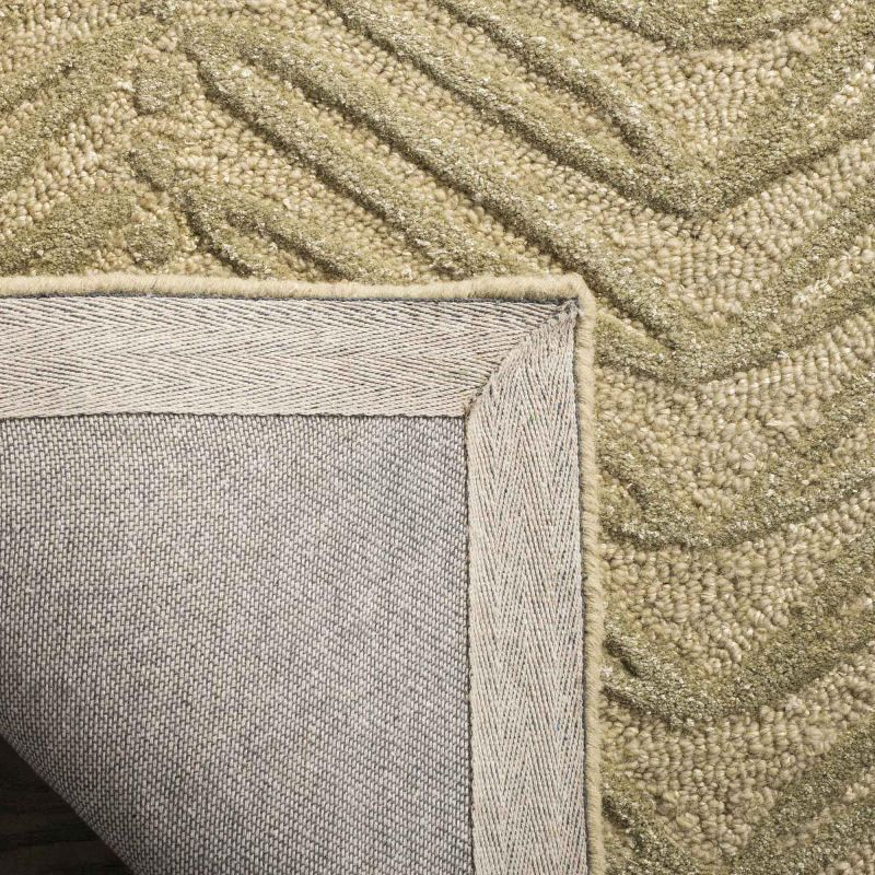 Martha Stewart Chevron Leaves - MSR3612 - Indoor Hand Tufted Area Rugs - Oolong Tea Gree - 8'x10'
