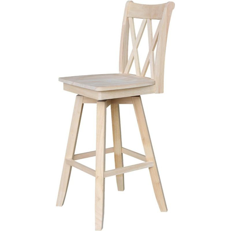 International Concepts Double "X" Back Bar Height Stool - With Swivel 30" Seat Height