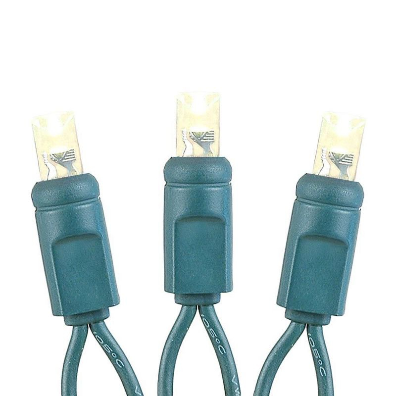 Novelty Lights Warm White LED Christmas String Lights 50 Mini Bulbs (Green Wire, 17 Feet)