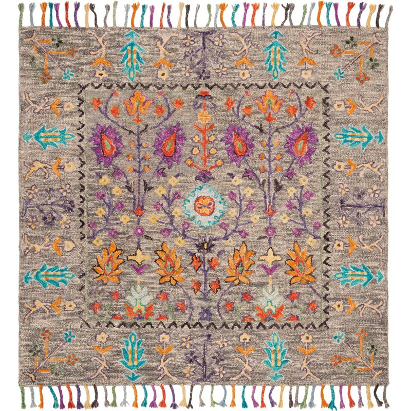 Blossom BLM453 Hand Tufted Indoor Area Rug - Grey/Multi - 5'x8' - Safavieh
