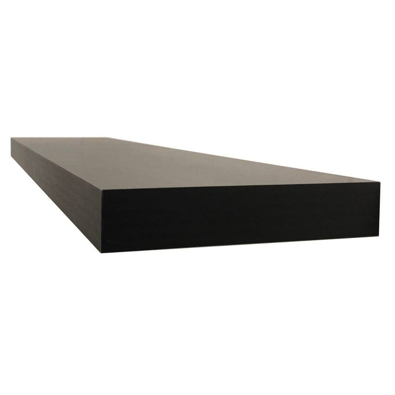 InPlace 48" Floating Shelf Wall Mounted Hidden Brackets Espresso: Modern Wood Composite, 17 lbs Capacity
