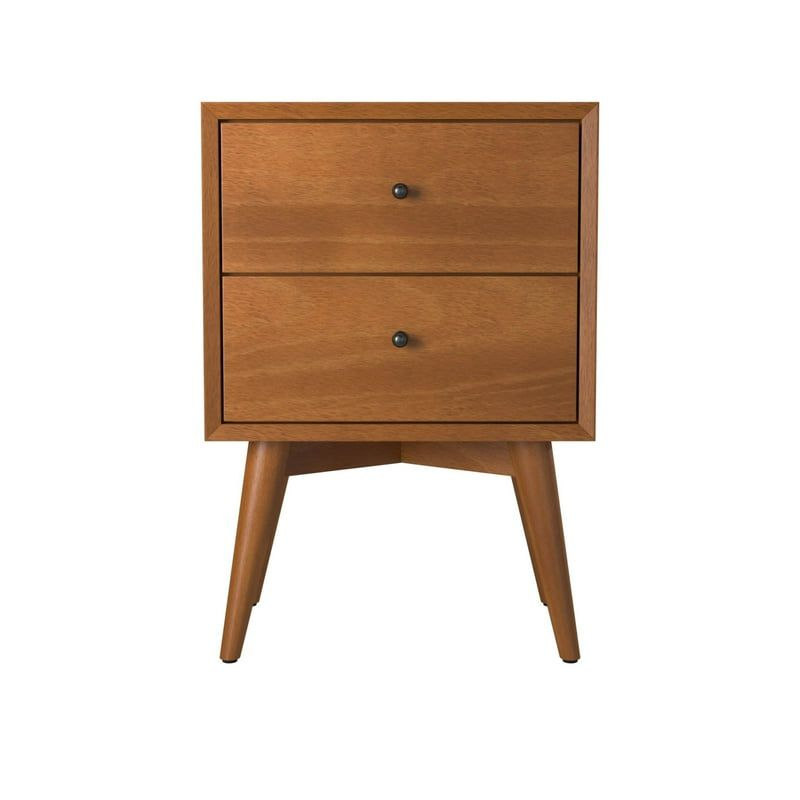 Alpine Furniture Flynn Nightstand, 18" W x 15" D x 26" H, Acorn