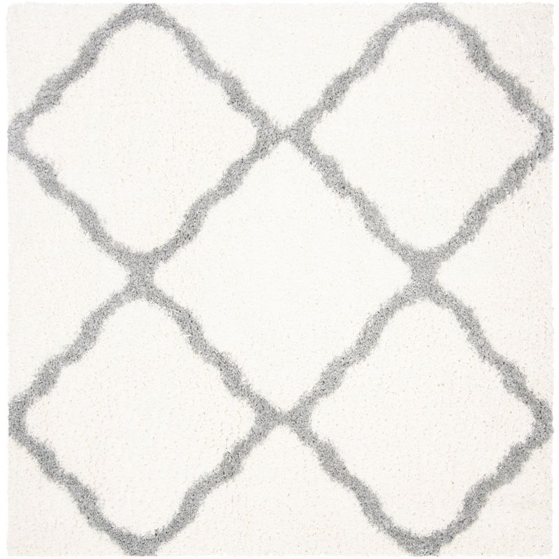 Parma Shag PMA521 Power Loomed Indoor Area Rug - 6'7"x6'7" - Cream/Grey - Safavieh