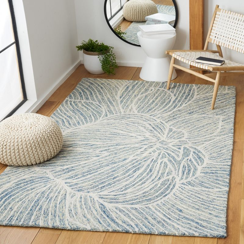 Metro MET451 Hand Tufted Indoor Area Rug - Blue/Ivory - 4'x6' - Safavieh