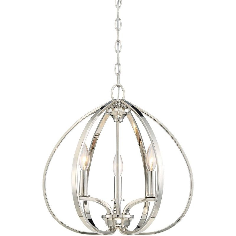 Minka Lavery Polished Nickel Pendant Chandelier 16 1/2" Wide Modern 3-Light Fixture for Dining Room House Foyer Kitchen Entryway