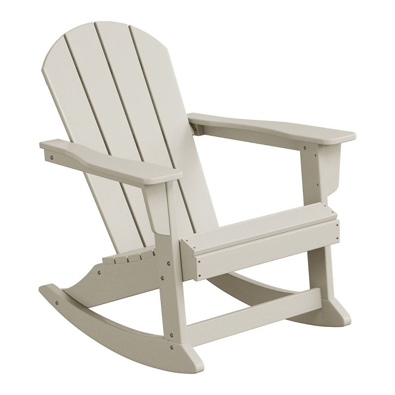 WestinTrends  Outdoor Patio Porch Rocking Adirondack Chair, Sand