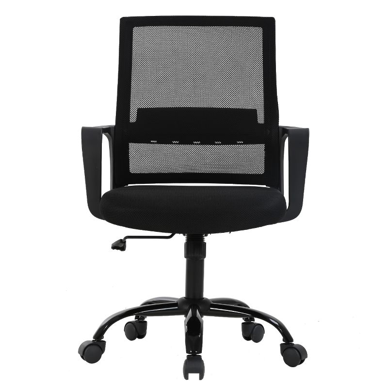 BestMassage Office Chair Mesh Computer Chair Task Chair with Lumbar Support & 360° Swivel Home Office Swivel Chair Modern Desk Chair, Black