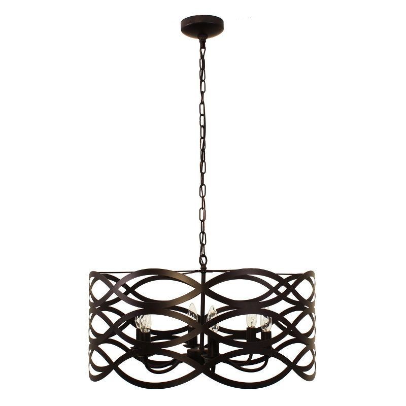 Chloe Lighting Capella Transitional 6 Light Oil Rubbed Bronze Ceiling Pendant 24" Wide