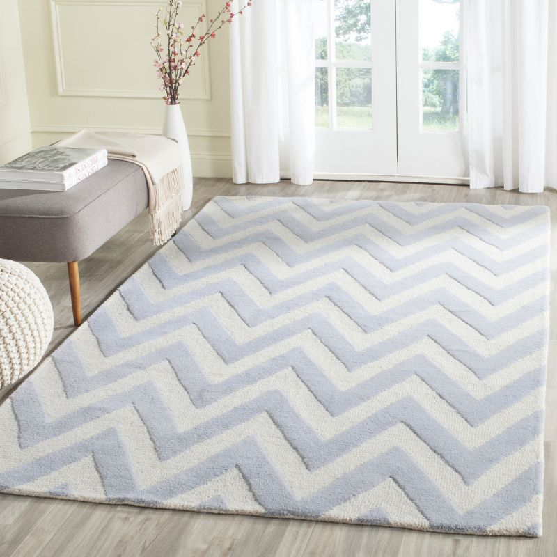 Cambridge CAM139 Tufted Indoor Area Rug - Light Blue/Ivory - 7'6"x9'6" - Safavieh