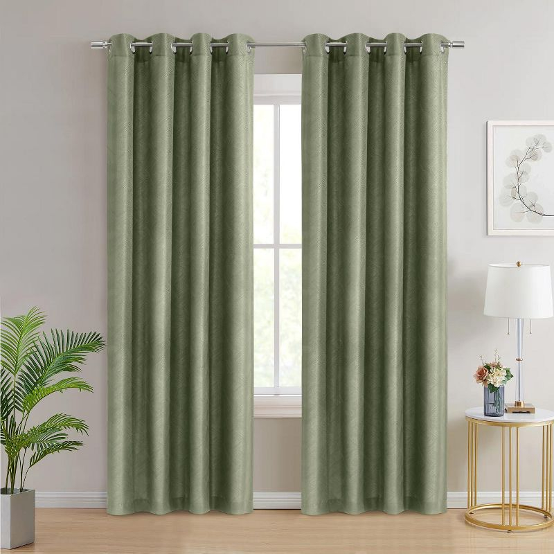 Habitat Abstract Light Filtering Energy Efficeint Grommet Curtain Panel for Windows 52" x 108" Green
