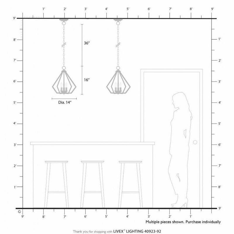 Livex Lighting Prism 3 - Light Pendant in  English Bronze/Antique Brass