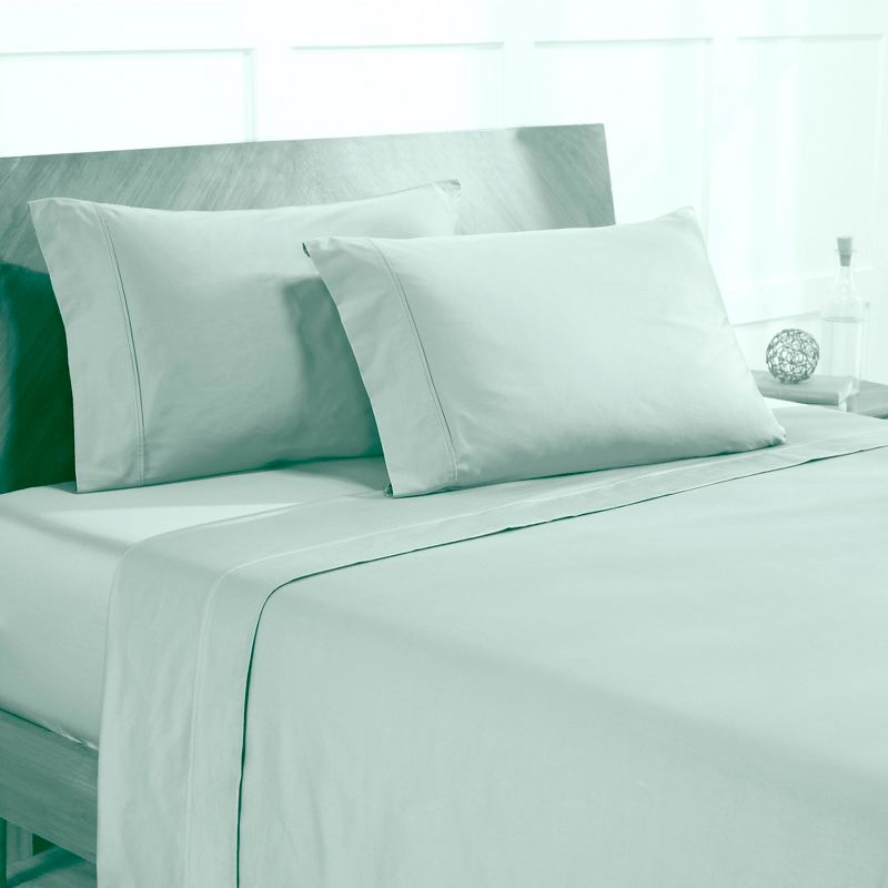 Modern Threads 4-Piece 400 Thread Count Celery Combed Cotton Bed Sheet Set, Full