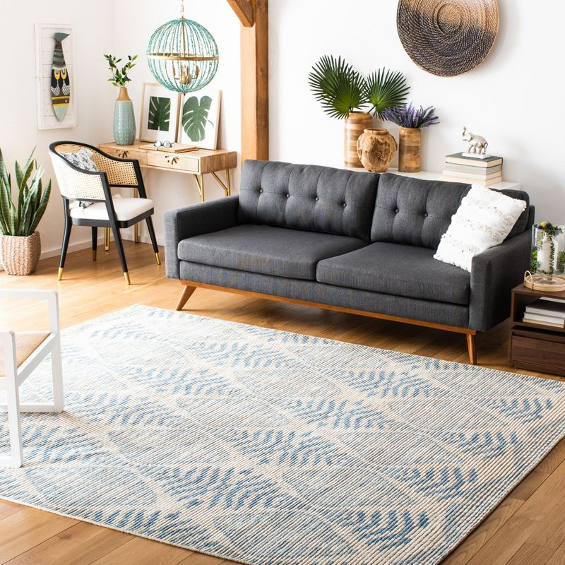 Kenya KNY175 Hand Knotted Area Rug - Light Blue/Ivory - 8'x10' - Safavieh
