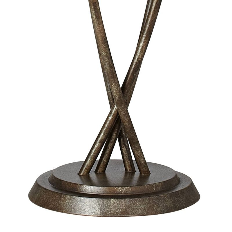 Kathy Ireland Metro Plaza Modern Glam 69" Tall Standing Floor Lamp Tree 4-Light Foot Switch Brown Metal Copper Bronze Finish Living Room Bedroom House