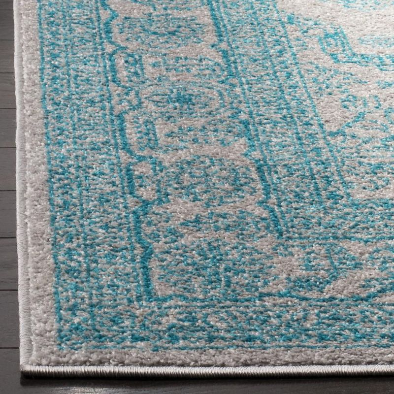 Adirondack ADR108 Power Loomed Area Rug - Light Grey/Teal - 6'x6' - Safavieh.