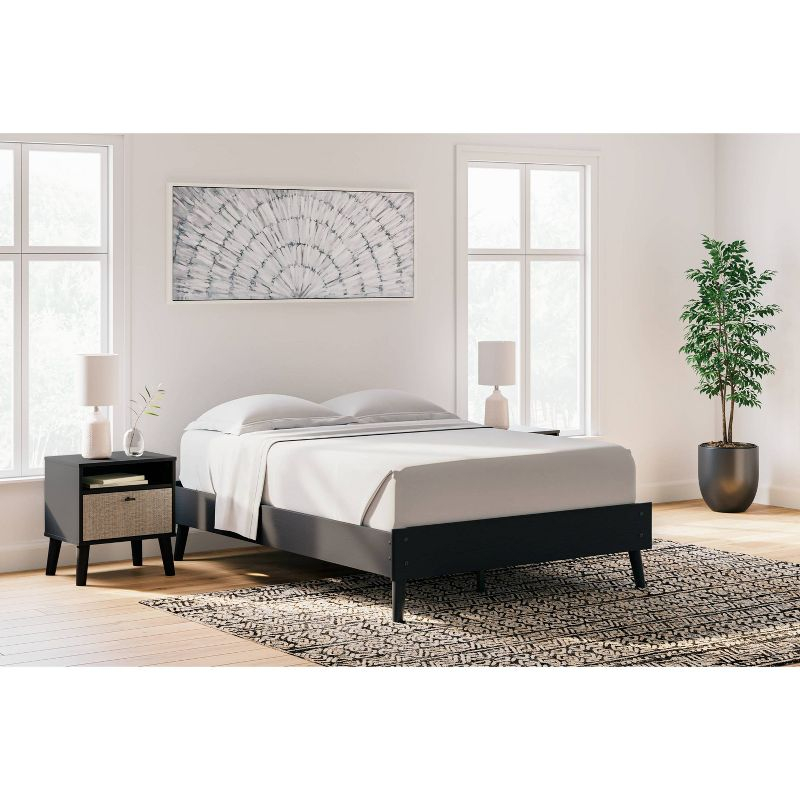 Signature Design by Ashley Full Charlang Platform Bed Black/Gray: Modern Style, No Box Spring Needed