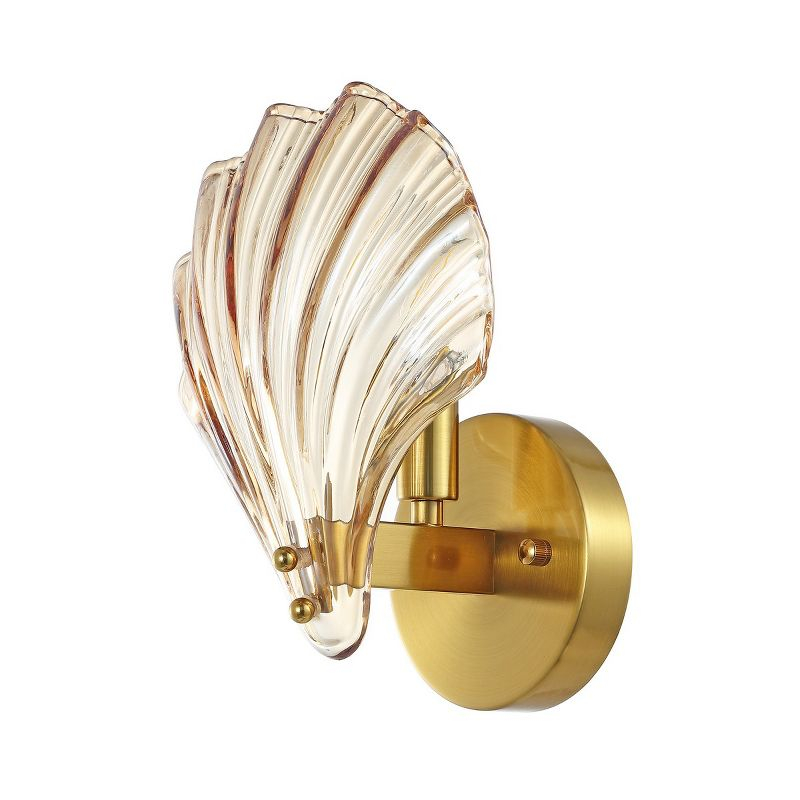 Sirena 5.5" Wall Sconce (Set of 2) - SCN4087 - Amber/Brass - Safavieh