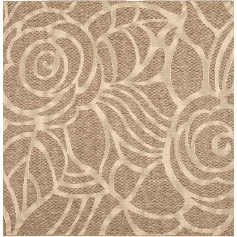 Courtyard CY5141 Power Loomed Indoor/Outdoor Area Rug - Coffee/Sand - 6'7"x6'7" - Safavieh.