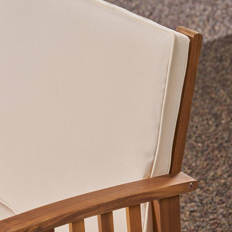 Carolina Acacia Wood Patio Sofa Teak - Christopher Knight Home: Weather-Resistant Outdoor Couch with Cushions