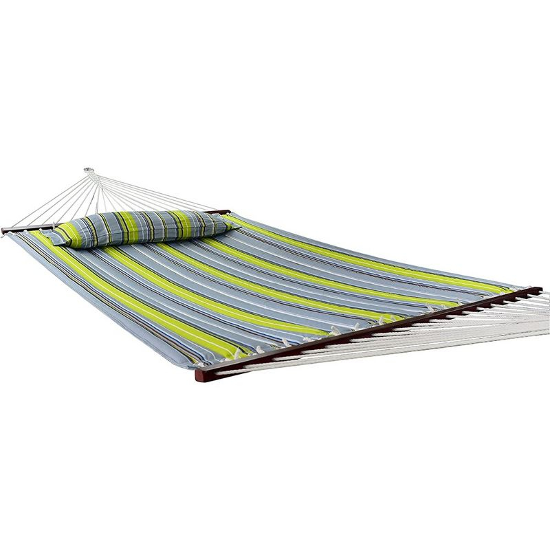 Sorbus 2-Person Stylish Hammock with Stand- 53" Large Cotton Outdoor Hammock- Spreader bars & Pillow Included- Heavy Duty 450lbs