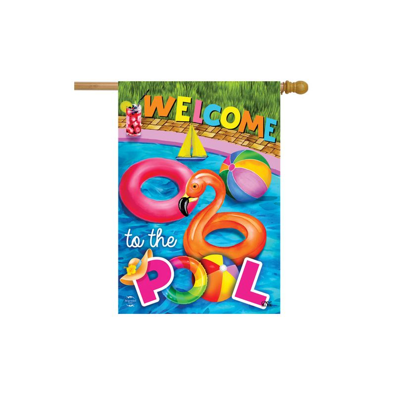 Briarwood Lane House Flag 40x28 For Outdoor Welcome To the Pool Summer House Flag Flag For Summer House Flag