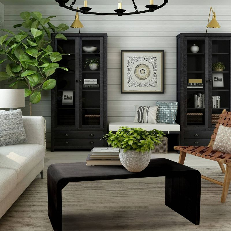 Storied Home Waterfall Edge Coffee Table Black