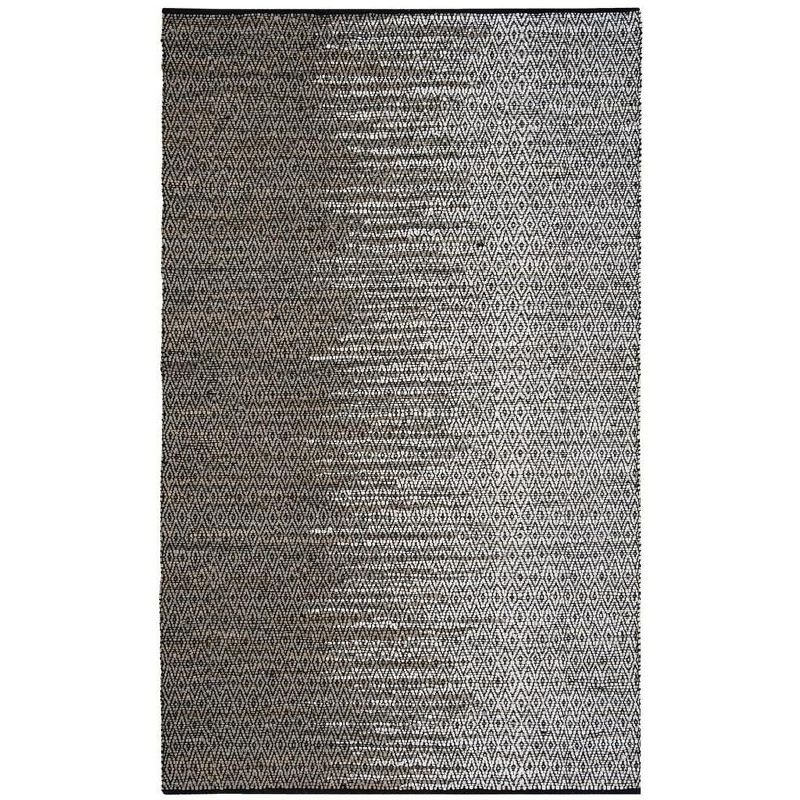 Vintage Leather VTL388 Hand Woven Indoor Area Rug - Light Grey/Grey - 4'x6' - Safavieh