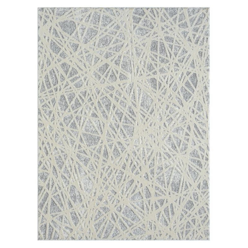 LUXE WEAVERS Geometric Abstract Lines Gray 4x5 Area Rug