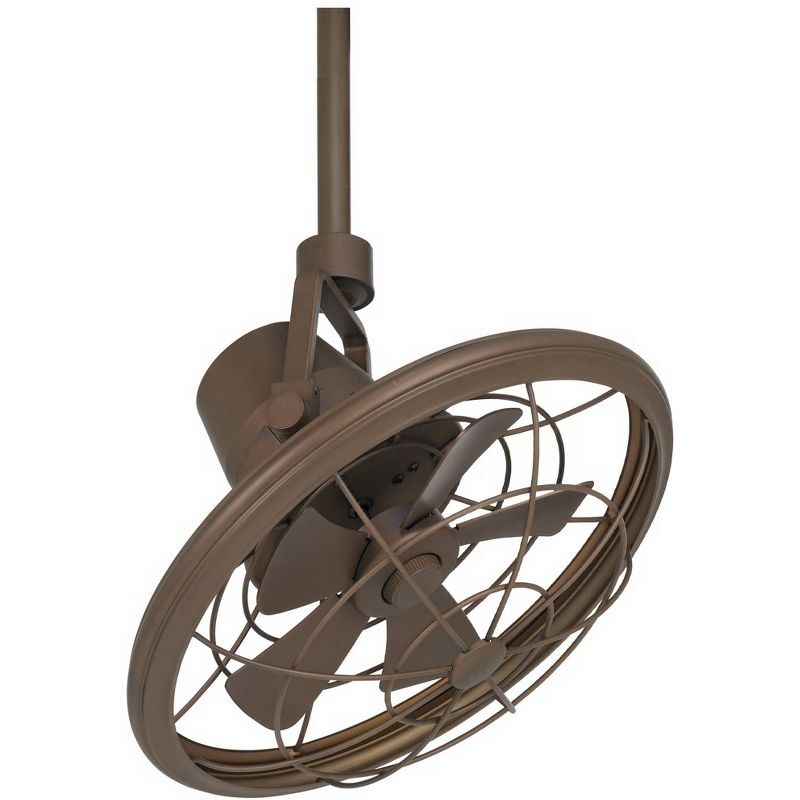 18" Casa Vieja Big Sky Mission Indoor Outdoor Ceiling Fan with Wall Control Mounted Adjustable Oil Rubbed Bronze Cage Damp Rated for Patio Exterior
