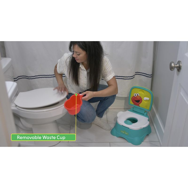 Sesame Street 3-in-1 Potty Chair, Step Stool and Toilet Training Seat - Elmo Hooray!