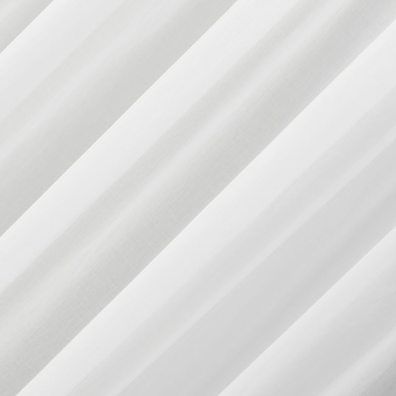 50"x84" Archaeo Sheer 100% Cotton Curtain Panel White: Transitional Voile Rod Pocket Indoor Drapery