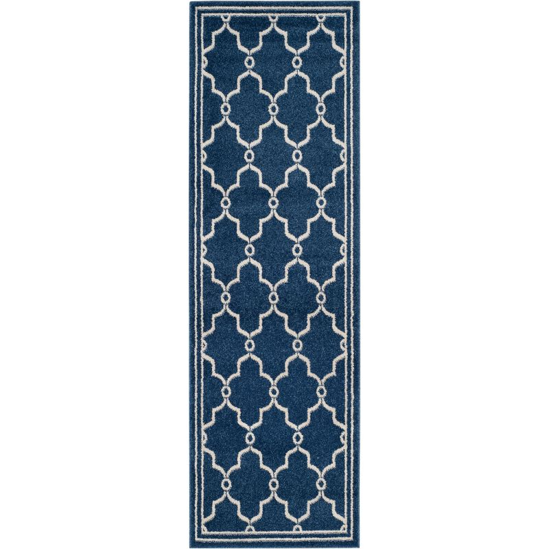 Amherst AMT414 Power Loomed Indoor Runner Rug - Navy/Beige - 2'3"x9' - Safavieh