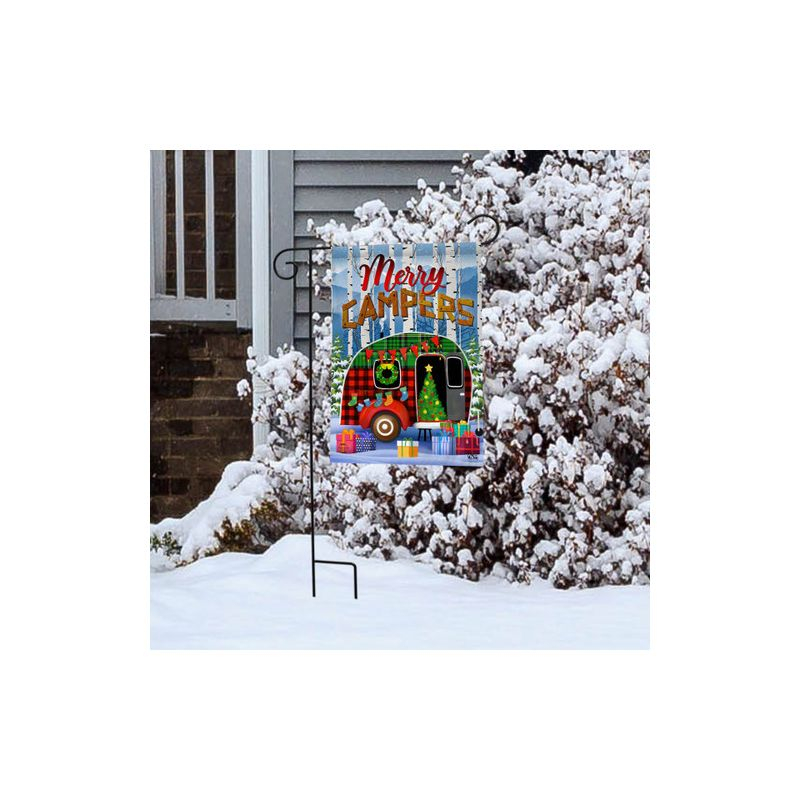 Merry Campers Christmas Garden Flag Primitive 18" x 12.5" Briarwood Lane
