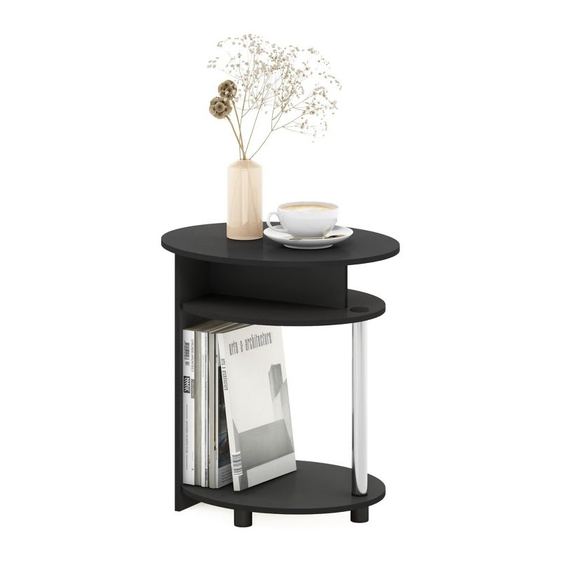 Furinno 3-Tier End Table Accent Sofa Side Coffee Table w/Open Storage Shelf,Americano