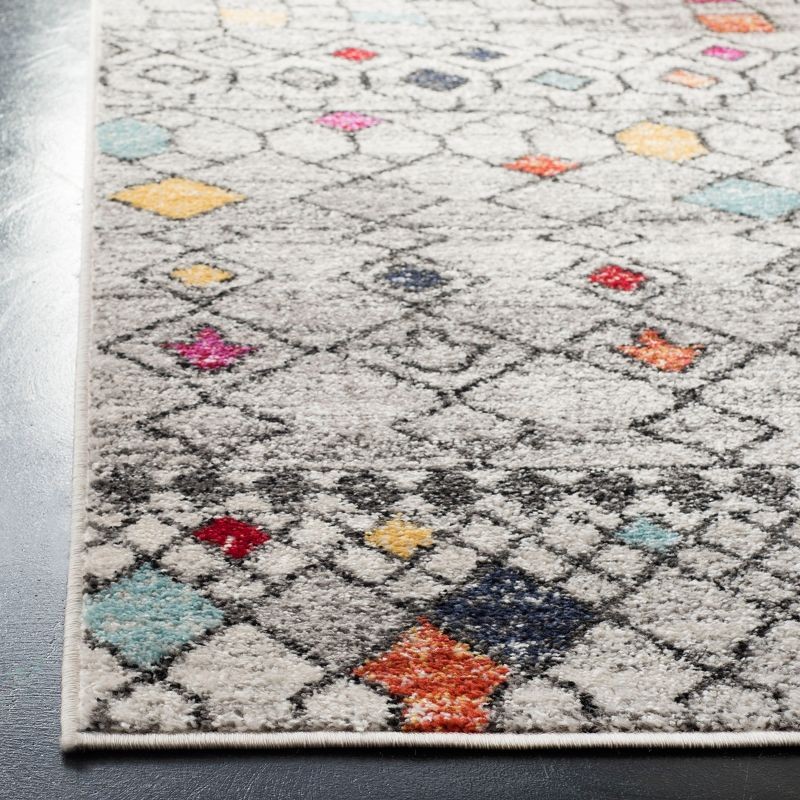 Adirondack ADR204 Power Loomed Runner Rug - Light Grey/Fuchsia - 2'6"x6' - Safavieh.