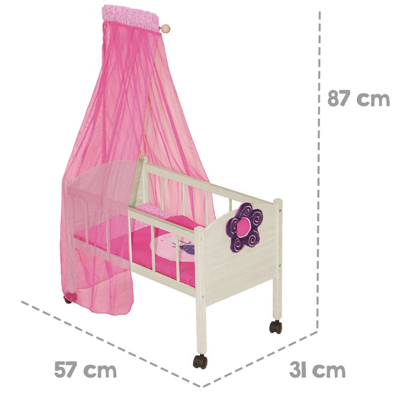 Roba Happy Fee Doll Canopy Bed Set, Pink