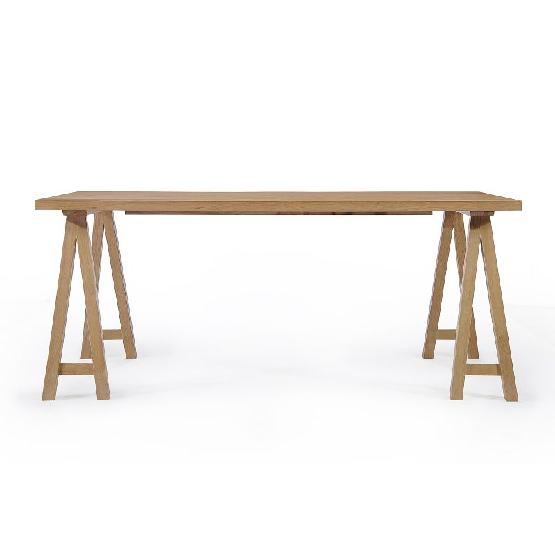 GDFStudio Sabrina Mid-Century Modern Wood Dining Table, Natural Oak