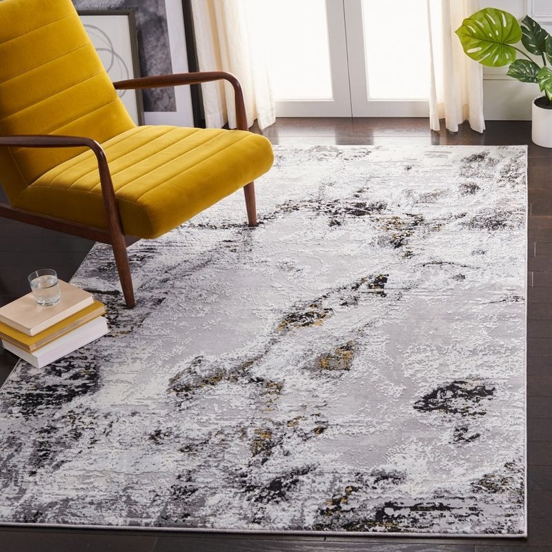 Amelia ALA232 Power Loomed Area Rug - Grey/Gold - 4'5"x6'5" - Safavieh.