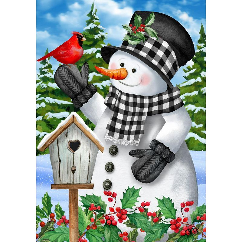 Briarwood Lane Winter Garden Flag 12x18 For Outdoor Checkered Snowman For Winter Garden Flag Flags For Outside