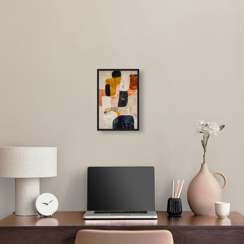 Art Remedy Asphodel Boho Neutral Abstract Wall Art, 10" x 15", Black Frame