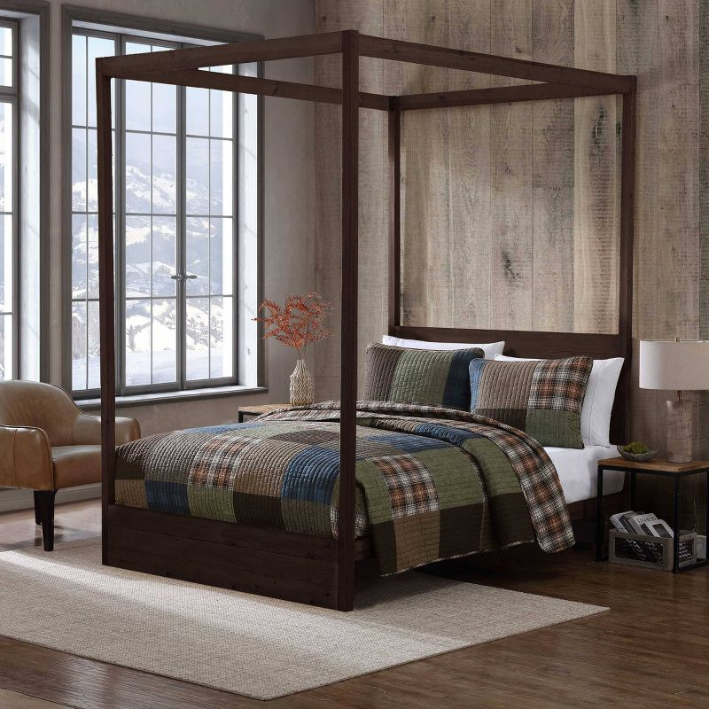 Eddie Bauer Twin Classic Patchwork Quilt Set Green