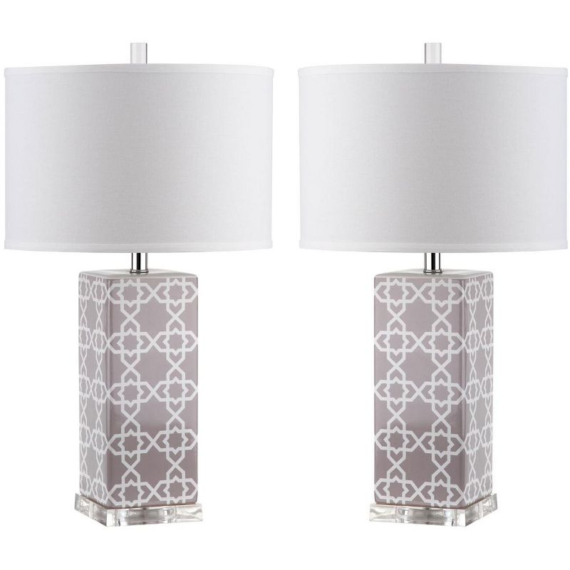 Quatrefoil Table Lamp (Set of 2) - 27 Inch Height - LIT4133 - Grey - Safavieh