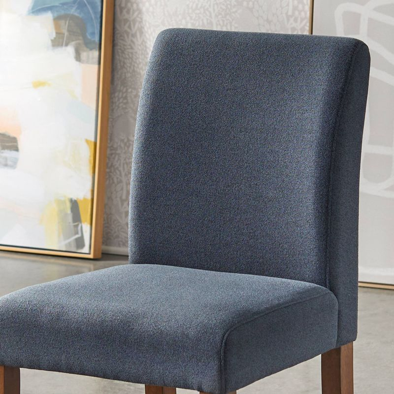 Buylateral Set of 2 Estelle Armless Upholstered Dining Chairs Slate Blue: Upholstered, Rubberwood Frame, Foam Filled