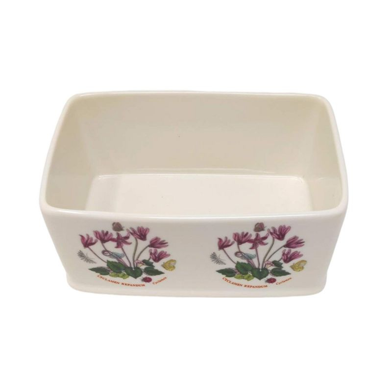 Portmeirion Botanic Garden 6" Butter Keeper with Knob Lid, Assorted Floral Motifs, Porcelain Butter Dish, Elegant Kitchen Storage Solution