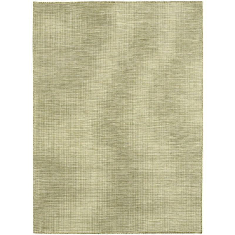 Nourison Positano Solid Flatweave Low Pile Indoor Outdoor Area Rug Green 7' x 10'