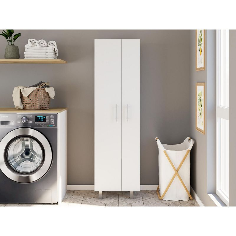 Depot E-Shop Cleaning Cabinet with Five Shelves and Broom Hangers