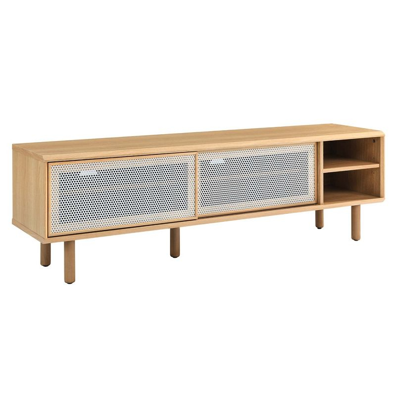 Modway Kurtis Modern MDF and Particleboard TV Stand for TVs up to 65" in Oak